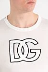 Dolce & Gabbana Men's white cotton T-shirt with logo - brand logo. 100% cotton. Country of manufacture: Italy. Care: specialized cleaning - photo 5