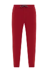 Brunello Cucinelli Lightweight men's trousers with drawstring, red - 93% cotton, 7% polyamide. Closure: drawstring, zipper. two side pockets, two back pockets. Country of manufacture: Italy. Care: specialized cleaning - photo 1