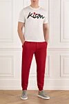 Lightweight men's trousers with drawstring, red Brunello Cucinelli - 93% cotton, 7% polyamide. Closure: drawstring, zipper. two side pockets, two back pockets. Country of manufacture: Italy. Care: specialized cleaning - photo 2