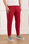 Brunello Cucinelli Lightweight men's trousers with drawstring, red - 93% cotton, 7% polyamide. Closure: drawstring, zipper. two side pockets, two back pockets. Country of manufacture: Italy. Care: specialized cleaning - photo 3