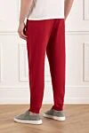Lightweight men's trousers with drawstring, red Brunello Cucinelli - 93% cotton, 7% polyamide. Closure: drawstring, zipper. two side pockets, two back pockets. Country of manufacture: Italy. Care: specialized cleaning - photo 4