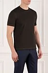 Brunello Cucinelli Мужская коричневая футболка из хлопка - 100% хлопок. Страна производитель: Италия. Уход: специализированная чистка - фото 3