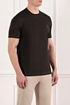 Brunello Cucinelli Мужская футболка из хлопка коричневая - 100% хлопок. Страна производитель: Италия. Уход: специализированная чистка - фото 3
