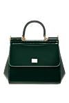 Dolce & Gabbana Medium green Sicily bag in patent leather - branded plate with two types of galvanic coating. 100% calfskin. Closure: double hidden magnet clasp. Size: 18.5 ? 20 ? 10 cm. Strap Length: Top handle and detachable, adjustable patent leather shoulder strap. Internal zip pocket with logo and smartphone pocket. Country of manufacture: Italy. Care: specialized cleaning - photo 1