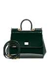 Dolce & Gabbana Medium green Sicily bag in patent leather - branded plate with two types of galvanic coating. 100% calfskin. Closure: double hidden magnet clasp. Size: 18.5 ? 20 ? 10 cm. Strap Length: Top handle and detachable, adjustable patent leather shoulder strap. Internal zip pocket with logo and smartphone pocket. Country of manufacture: Italy. Care: specialized cleaning - photo 5