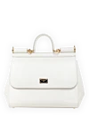 Dolce & Gabbana Large Sicily calfskin bag white - branded plate with two types of galvanic coating, textured leather. 100% calfskin. Closure: double hidden magnet clasp. Size: 22 ? 25 ? 12 cm. Strap Length: Top handle and detachable adjustable leather shoulder strap. Internal zip pocket with logo and smartphone pocket. Country of manufacture: Italy. Care: specialized cleaning - photo 1