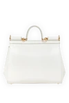 Large Sicily calfskin bag white Dolce & Gabbana - branded plate with two types of galvanic coating, textured leather. 100% calfskin. Closure: double hidden magnet clasp. Size: 22 ? 25 ? 12 cm. Strap Length: Top handle and detachable adjustable leather shoulder strap. Internal zip pocket with logo and smartphone pocket. Country of manufacture: Italy. Care: specialized cleaning - photo 4