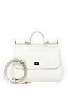 Dolce & Gabbana Large Sicily calfskin bag white - branded plate with two types of galvanic coating, textured leather. 100% calfskin. Closure: double hidden magnet clasp. Size: 22 ? 25 ? 12 cm. Strap Length: Top handle and detachable adjustable leather shoulder strap. Internal zip pocket with logo and smartphone pocket. Country of manufacture: Italy. Care: specialized cleaning - photo 5