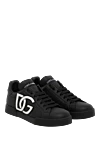 Dolce & Gabbana Portofino sneakers in calfskin with DG logo - DG logo. 100% calfskin. Closure: laces. Outsole: Rubber outsole with logo. Insole: Calfskin insole with branding. Country of manufacture: Italy. Care: specialized cleaning - photo 3