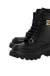 Dolce & Gabbana Trek Solid calfskin boots black women's with logo - brand logo. 64% calfskin 36% viscose. Closure: laces. Outsole: Rubber outsole with logo. Insole: Calfskin insole with branding. Country of manufacture: Italy. Care: specialized cleaning - photo 5