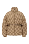 Gucci Women's down jacket GG with a belt, beige - GG ornament . belt. Original GG textiles . Closure: zipper. Dimensions: W 24 x H 14.5 x D 7 cm. open pocket inside. Country of manufacture: Italy. Care: specialized cleaning - photo 1