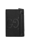 Black leather business card holder with GG logo Gucci - GG logo. 100% genuine leather. Country of manufacture: Italy. Care: specialized cleaning - photo 4