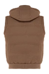 Коричневий чоловічий жилет із кашеміру з капюшоном. Enrico Mandelli - капюшон. 100% кашемір. блискавка. дві бічні кишені. Країна виробник: Італія. Догляд: спеціалізоване чищення - фото 6
