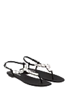 Prada Women's sandals black with rhinestones - rhinestones. 100% textile. Country of manufacture: Italy. Care: specialized cleaning - photo 3