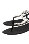 Prada Women's sandals black with rhinestones - rhinestones. 100% textile. Country of manufacture: Italy. Care: specialized cleaning - photo 5