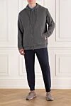 Checkered Wool Zip Up Hoodie Isaia - Additional: hood. 100% wool. two side pockets. Fastener: zipper. Country of manufacture: Italy. Care: specialized cleaning - photo 2