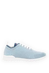 Kiton Light blue cashmere Fit sneakers - perforation, brand logo. 100% cashmere, calfskin. Closure: laces. rubber. Insole: Calfskin insole with elastodiene. Country of manufacture: Italy. Care: specialized cleaning - photo 1