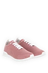 Kiton Women's Pink Fit Cashmere Sneakers - perforation, brand logo. 100% cashmere, calfskin. Closure: laces. rubber. Insole: Calfskin insole with elastodiene. Country of manufacture: Italy. Care: specialized cleaning - photo 3