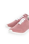 Kiton Women's Pink Fit Cashmere Sneakers - perforation, brand logo. 100% cashmere, calfskin. Closure: laces. rubber. Insole: Calfskin insole with elastodiene. Country of manufacture: Italy. Care: specialized cleaning - photo 5