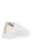 Women's white cashmere Fit sneakers Kiton - perforation, brand logo. 100% cashmere, calfskin. Closure: laces. rubber. Insole: Calfskin insole with elastodiene. Country of manufacture: Italy. Care: specialized cleaning - photo 4