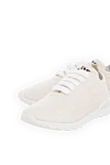 Kiton Women's white cashmere Fit sneakers - perforation, brand logo. 100% cashmere, calfskin. Closure: laces. rubber. Insole: Calfskin insole with elastodiene. Country of manufacture: Italy. Care: specialized cleaning - photo 5