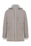 Enrico Mandelli Men's beige down jacket with hood - hood. 93% polyamide, 7% polyurethane. Closure: zipper. two side pockets, one chest pocket. Insulation: down. Country of manufacture: Italy. Care: specialized cleaning - photo 1