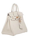 Women's white Togo Birkin bag in togo leather Hermes - hanging keychain . 100% leather . twist lock clasp. Belt Length: Brand Sangle Belts. Country of manufacture: Italy. Care: specialized cleaning - photo 2