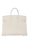 Hermes Women's white Togo Birkin bag in togo leather - hanging keychain . 100% leather . twist lock clasp. Belt Length: Brand Sangle Belts. Country of manufacture: Italy. Care: specialized cleaning - photo 3