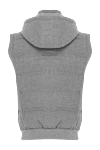 Сірий чоловічий жилет з капюшоном з вовни та кашеміру Enrico Mandelli - капюшон. 95% вовна, 5% кашемір. блискавка, куліска. дві бічні кишені. Країна виробник: Італія. Догляд: спеціалізоване чищення - фото 6
