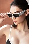 Linda Farrow Alexis sunglasses in white - brand logo on the arms. acetate. black. Country of manufacture: Italy. Care: specialized cleaning - photo 7
