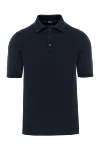Kiton Темно-синє трикотажне поло з бавовни на трьох гудзиках (уцінка) - 100% бавовна. гудзики. Країна виробник: Італія. Догляд: спеціалізоване чищення - фото 1