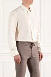 Canali Классическая белая рубашка из хлопка мужская - 100% хлопок. пуговицы. Страна производитель: Италия. Уход: специализированная чистка - фото 3