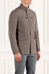 Corneliani Мужская куртка коричневая с воротником стойкой - 64% хлопок, 36% полиамид. два боковых кармана, два нагрудных кармана на молнии. молния. Страна производитель: Италия. Уход: специализированная чистка - фото 3
