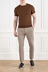 Brown cotton jumper with short sleeves and wide elastic cuffs (markdown) Corneliani - 100% cotton. Country of manufacture: Italy. Care: specialized cleaning - photo 2
