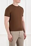 Corneliani Brown cotton jumper with short sleeves and wide elastic cuffs (markdown) - 100% cotton. Country of manufacture: Italy. Care: specialized cleaning - photo 3