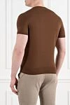 Brown cotton jumper with short sleeves and wide elastic cuffs (markdown) Corneliani - 100% cotton. Country of manufacture: Italy. Care: specialized cleaning - photo 4