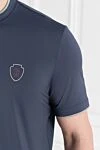 Brunello Cucinelli Футболка синяя с многослойными деталями и логотипом - логотип с принтом . 90% полиэстер, 10% эластан. Страна производитель: Италия. Уход: специализированная чистка - фото 5