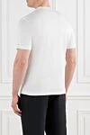 White men's T-shirt with piping and cotton logo Brunello Cucinelli - contrast edging. 100% cotton. Country of manufacture: Italy. Care: specialized cleaning - photo 4