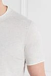 Brunello Cucinelli Men's gray cotton T-shirt with edging - edging on sleeves and collar. 100% cotton. Country of manufacture: Italy. Care: specialized cleaning - photo 5