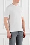 Brunello Cucinelli Gray men's T-shirt with edging and cotton logo - contrast edging, brand logo. 100% cotton. Country of manufacture: Italy. Care: specialized cleaning - photo 3