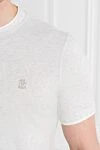 Brunello Cucinelli Gray men's T-shirt with edging and cotton logo - contrast edging, brand logo. 100% cotton. Country of manufacture: Italy. Care: specialized cleaning - photo 5