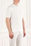 Brunello Cucinelli Поло из хлопка с вышивкой логотипа белое мужское - 100% хлопок. пуговицы. Страна производитель: Италия. Уход: специализированная чистка - фото 3