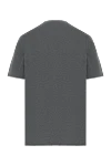Men's dark gray cotton T-shirt with edging Brunello Cucinelli - edging on sleeves and collar. 100% cotton. Country of manufacture: Italy. Care: specialized cleaning - photo 6