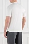 White men's T-shirt with layered details Brunello Cucinelli - edging on sleeves and collar, brand logo. 100% cotton. Country of manufacture: Italy. Care: specialized cleaning - photo 4