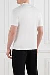 Men's white cotton T-shirt with multi-layer details Brunello Cucinelli - edging on sleeves and collar, brand logo. 100% cotton. Country of manufacture: Italy. Care: specialized cleaning - photo 4