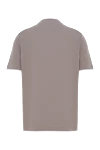 Men's brown cotton T-shirt with multi-layer details Brunello Cucinelli - edging on sleeves and collar, brand logo. 100% cotton. Country of manufacture: Italy. Care: specialized cleaning - photo 6