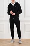 Черный спортивный костюм с капюшоном в рубчик Brunello Cucinelli - узор рубчик. капюшон. 100% хлопок. молния. два боковых кармана. Страна производитель: Италия. Уход: специализированная чистка - фото 2