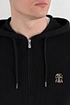 Brunello Cucinelli Черный спортивный костюм с капюшоном в рубчик - узор рубчик. капюшон. 100% хлопок. молния. два боковых кармана. Страна производитель: Италия. Уход: специализированная чистка - фото 5
