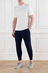 Ribbed cotton joggers for men blue Brunello Cucinelli - ribbed. 100% cotton. Closure: drawstring. two front pockets. Country of manufacture: Italy. Care: specialized cleaning - photo 2