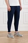Brunello Cucinelli Ribbed cotton joggers for men blue - ribbed. 100% cotton. Closure: drawstring. two front pockets. Country of manufacture: Italy. Care: specialized cleaning - photo 3